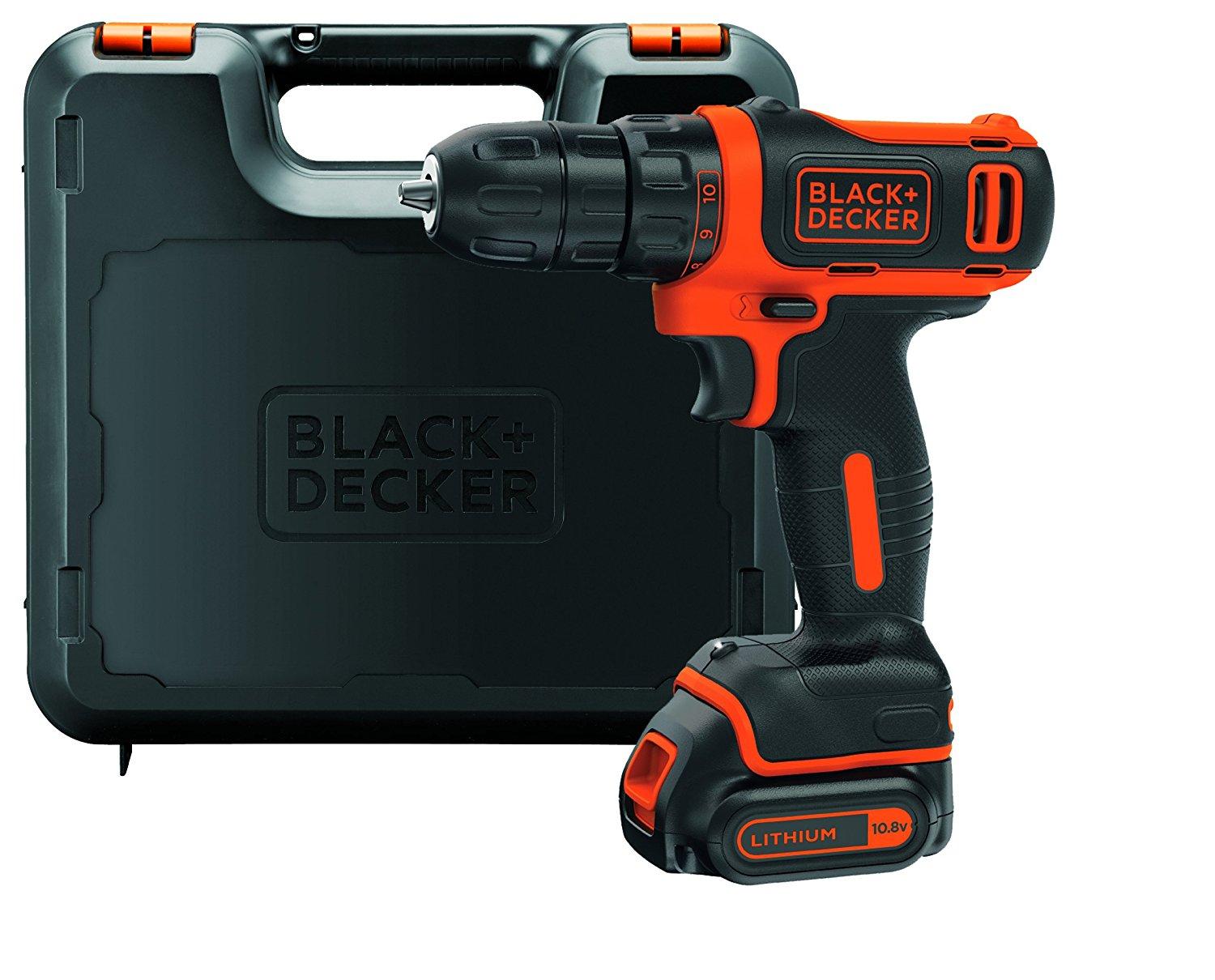 Black & Decker Juodas & Decker BDCDD12K cordless screw driller + case + rechargeable battery 1.5Ah