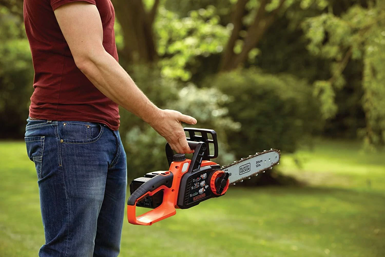 Black & Decker Juodas & Decker Akumuliatorinis grandininis pjūklas GKC3630L20 36V 2Ah 30 cm, Juodas & Decker