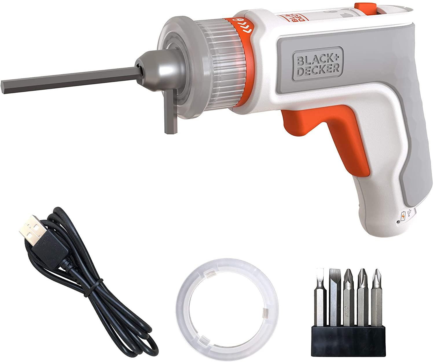 Black & Decker Juodas & Decker HEXDRIVER, cordless furniture screwdriver BCRTA01 (baltas/oranžinis, 3.6 volts)