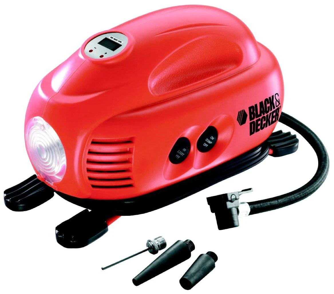 Black & Decker Juodas+DECKER KOMPRESOR / Kompresorius MINI 12V 8,3BAR ASI200