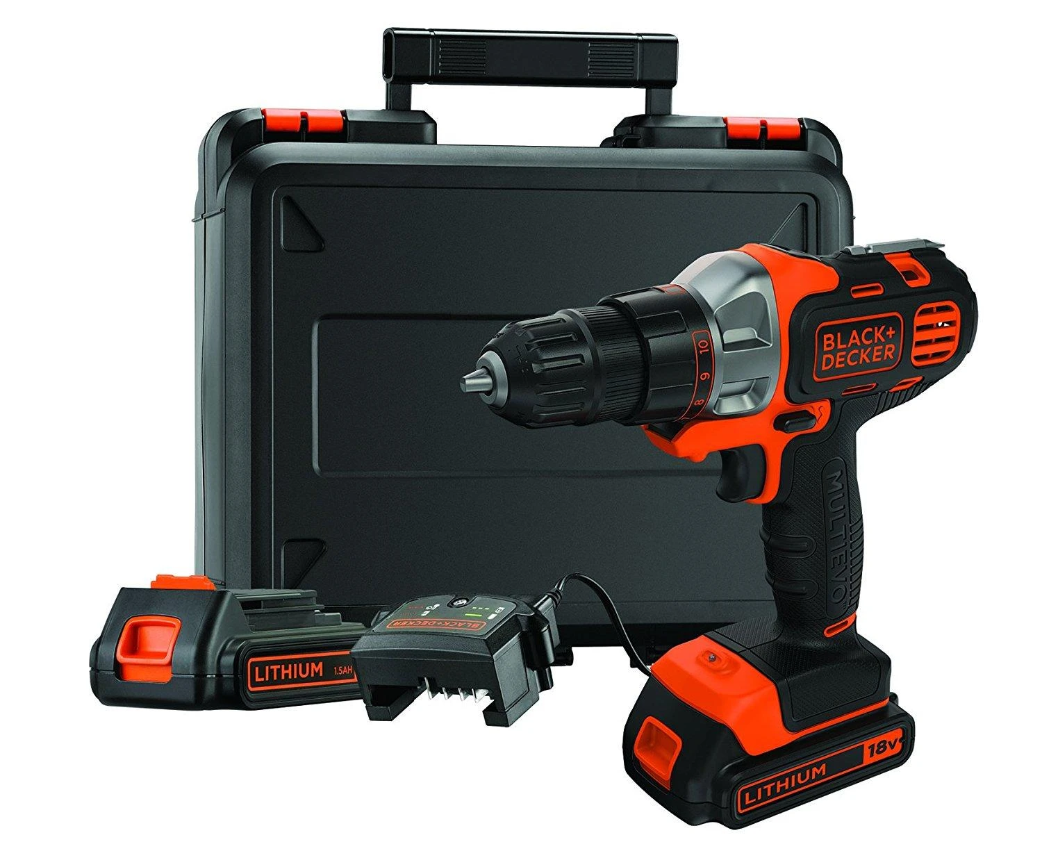 Black & Decker suktuvas gręžtuvas MultiEvo MT218KB-QW, 18V, 2x1.5 Ah, su lagaminu