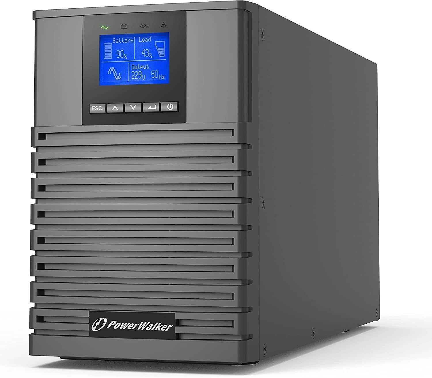 Power Walker POWERWALKER UPS On-Line VFI 1000 ICT IOT 1/1 fazės 1000VA PF1 4x IEC C13 lizdai C14 USB/RS232 EPO LCD