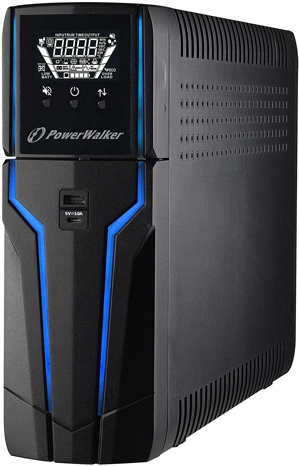 Power Walker POWERWALKER žaidimų UPS Line-Interactive VI 1000 GXB FR 4x FR lizdai / USB / LCD / 2x USB įkroviklis / RGB Lightning