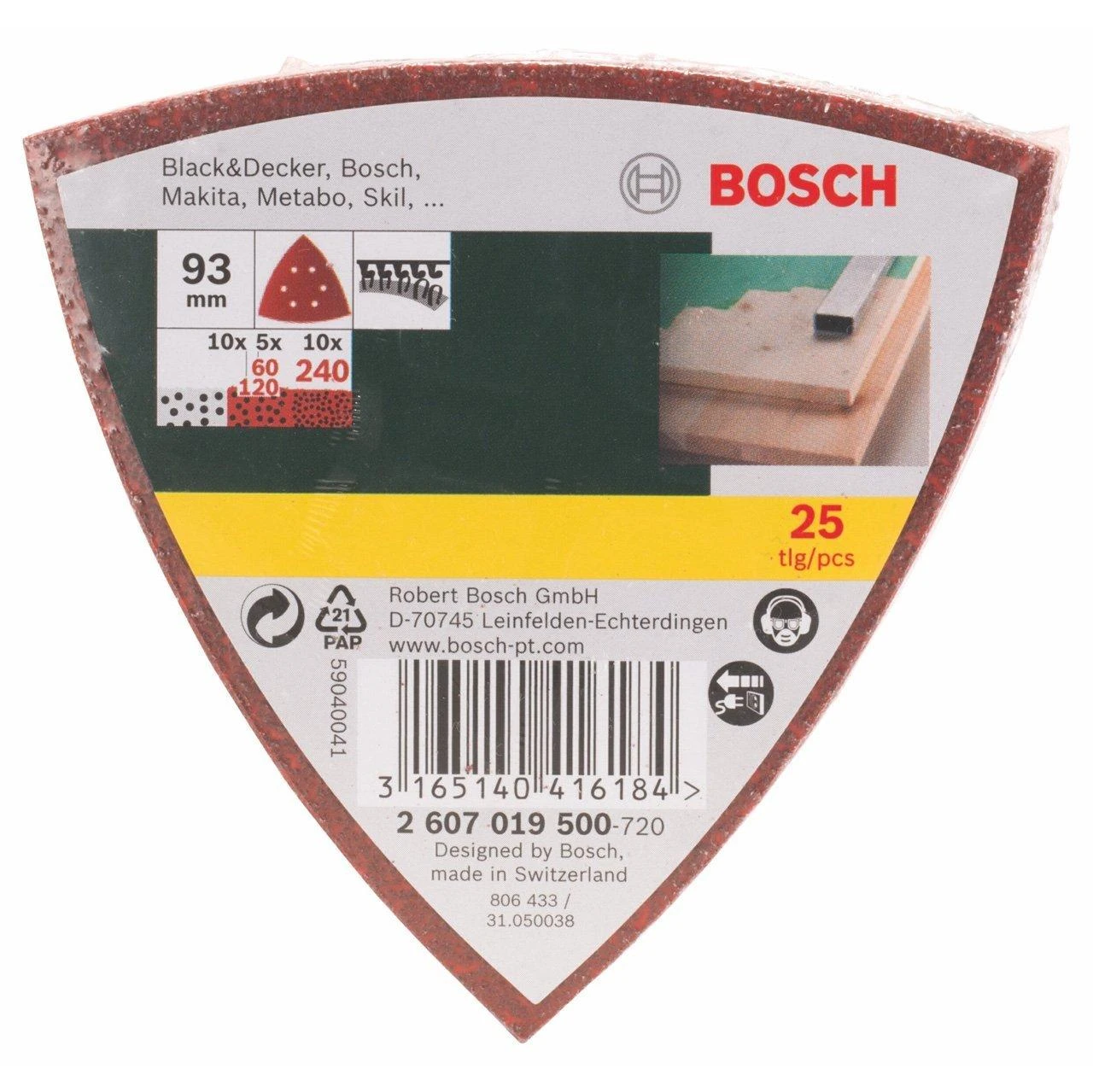 Bosch Delta Šlif.pop. rinkinys 25 vnt.,K60-K240