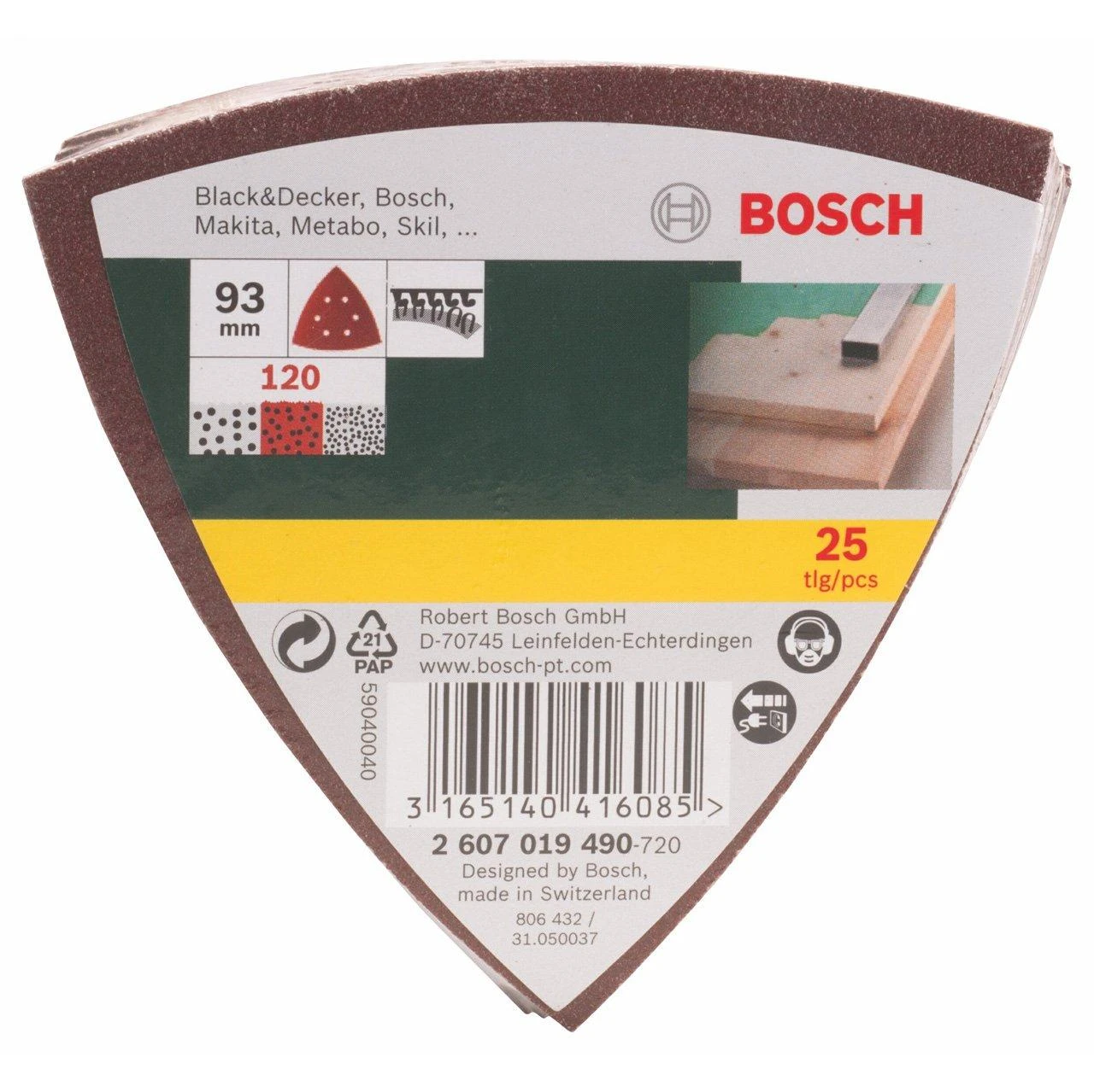 Bosch Delta šlif.pop.lapelių rinkinys K120,25 vnt,