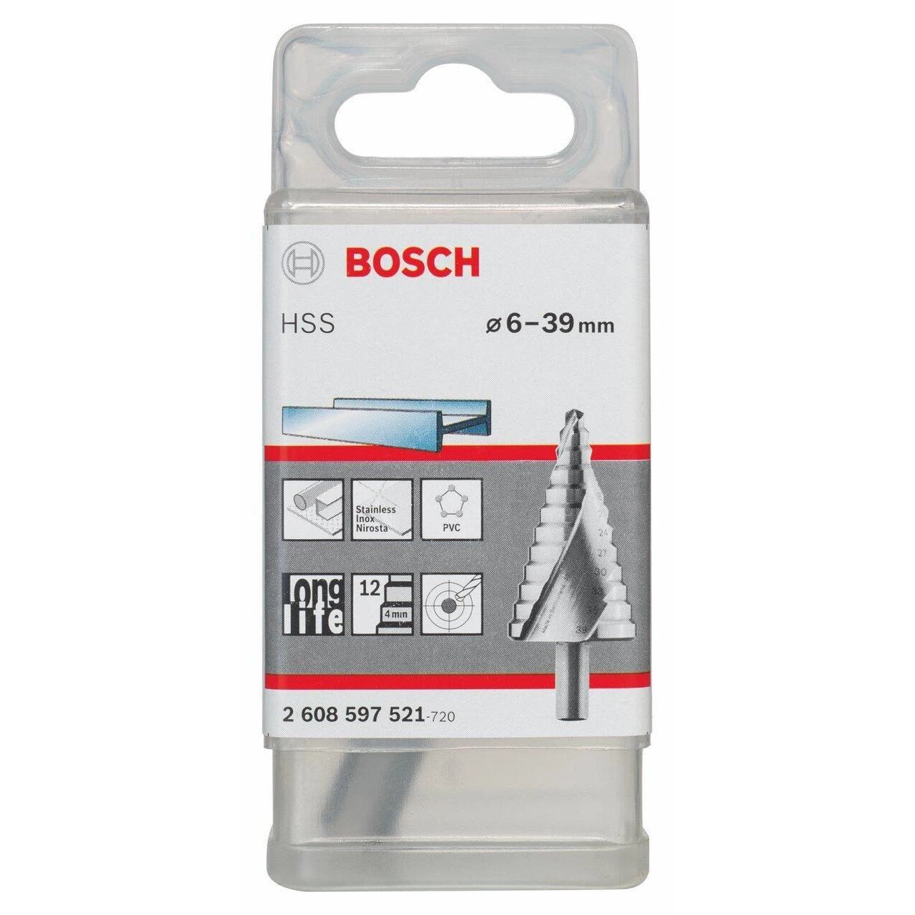 Bosch Pakopinis grąžtas met. 4-39x107,0mm, 1vnt.