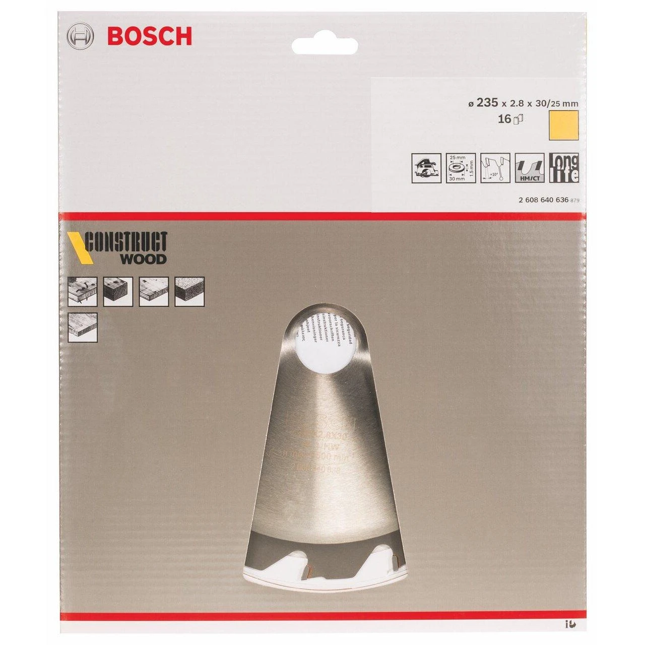 „Bosch PRO Construct“ medienos pjovimo diskas 235x30x2,8/1,8x16T