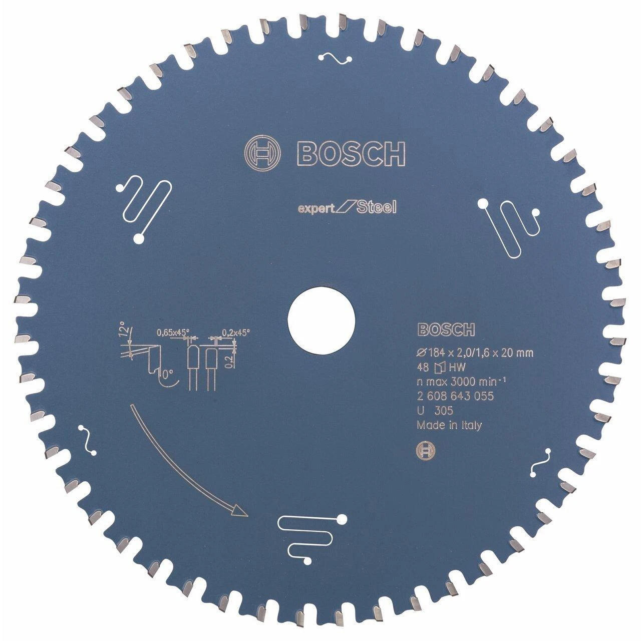 Pjovimo diskas Bosch Expert for Steel 2608643055; 184x20 mm; Z48