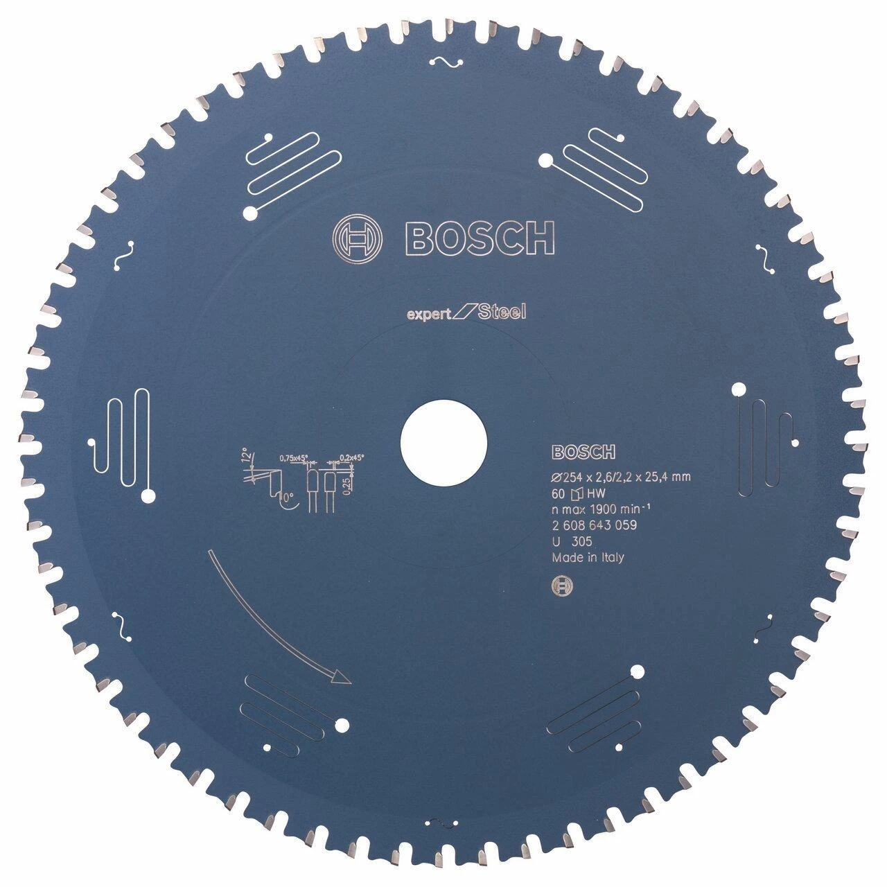 Pjovimo diskas Bosch Expert for Steel 2608643059; 254x25,4 mm; Z60
