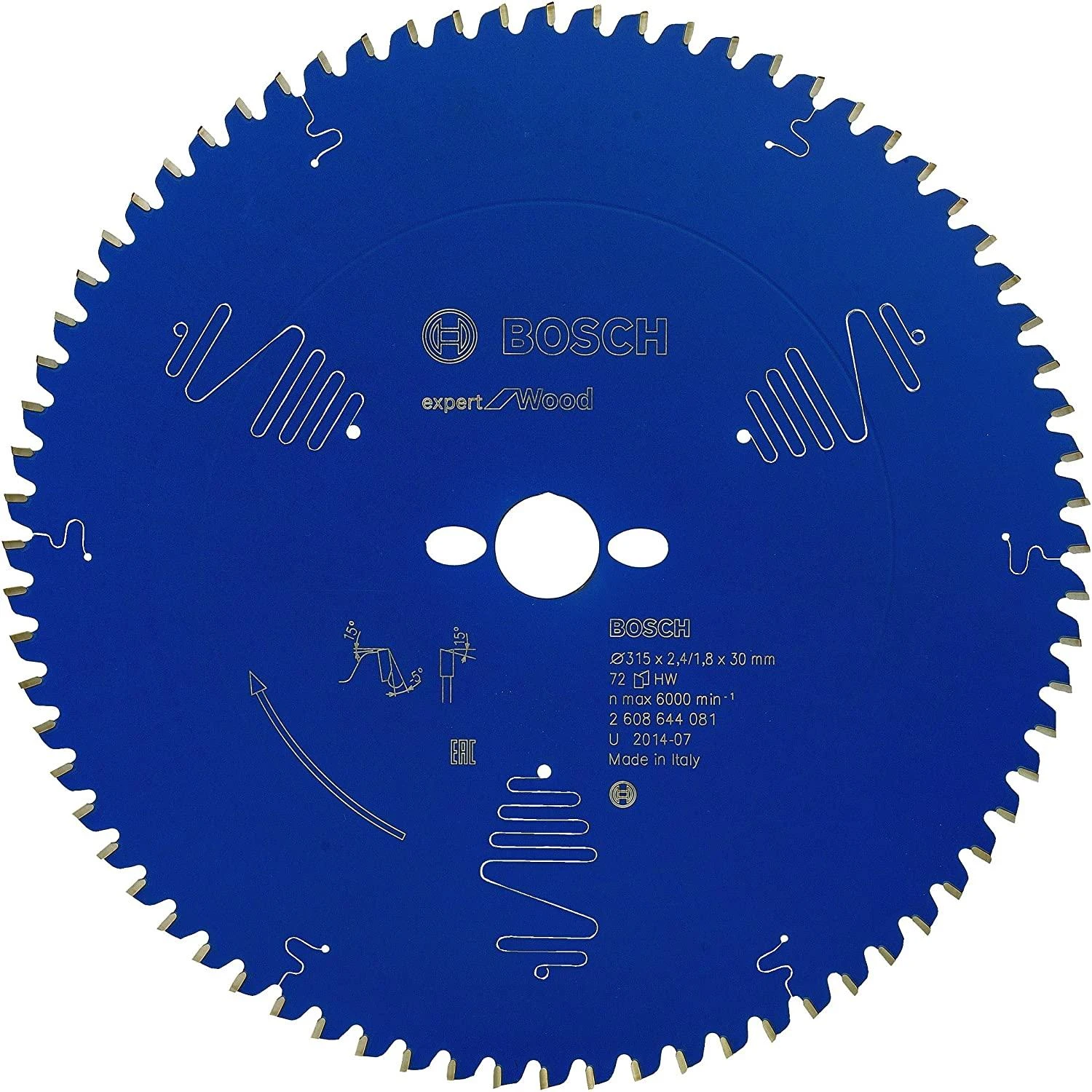 Pjovimo diskas Bosch Expert for Wood 2608644081; 315x30 mm; Z72