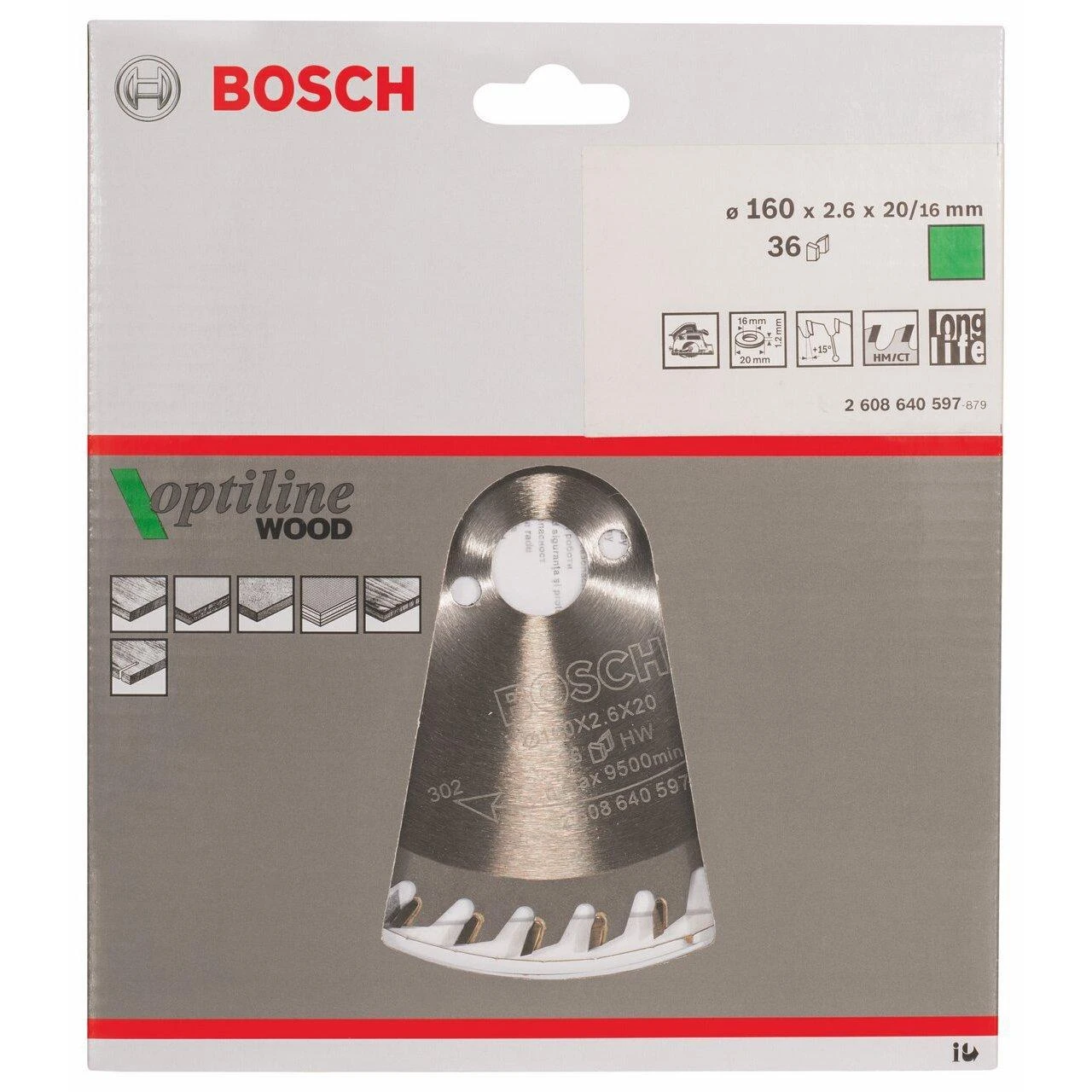 Bosch Disk.pjūkl.diskas Optiline Wood 160x20/16