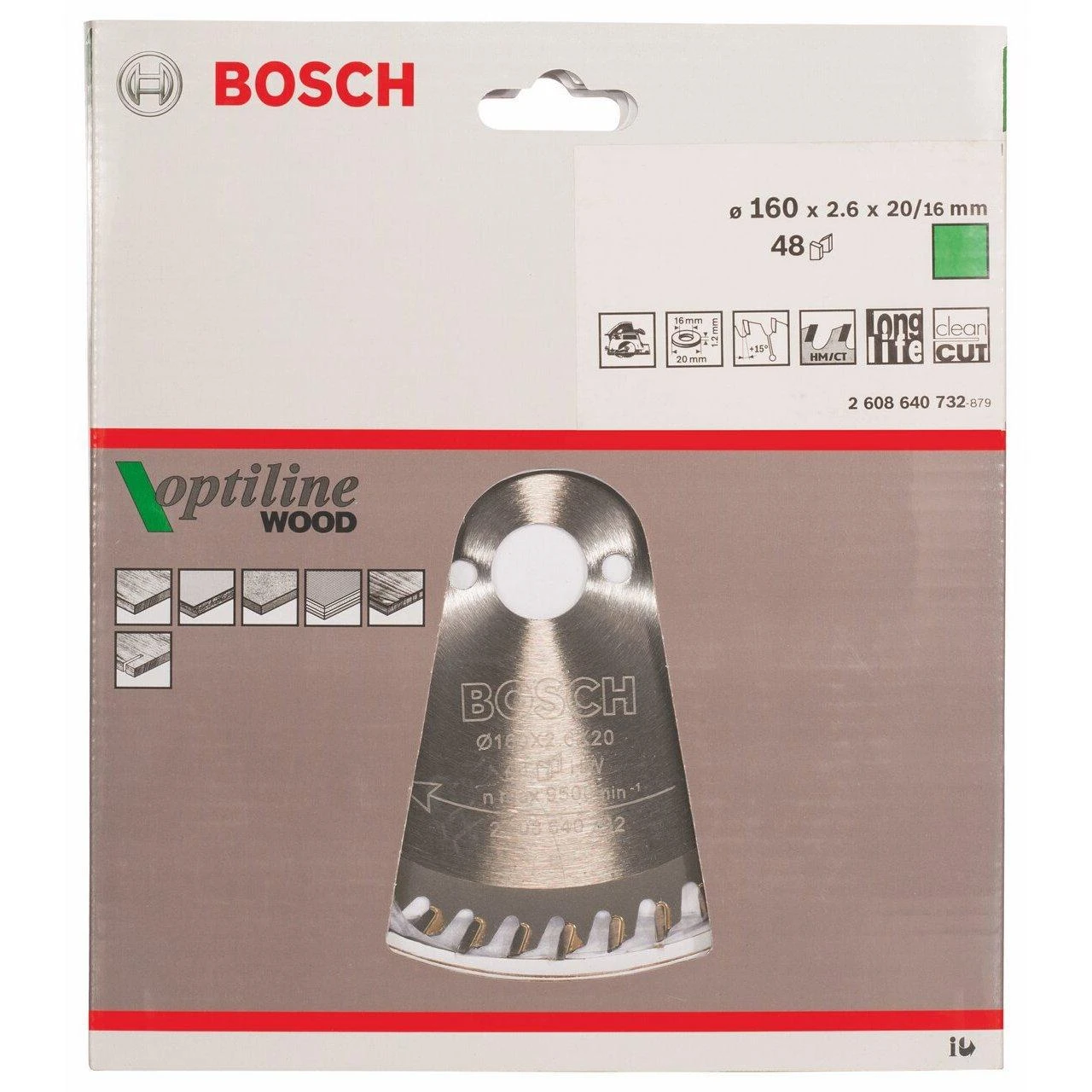 Bosch Disk.pjūkl.diskas Optiline Wood 160x20/16