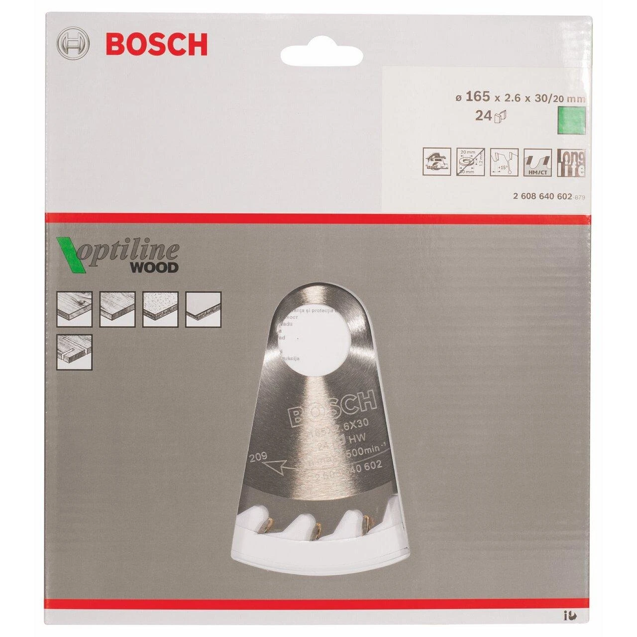 Bosch Disk.pjūkl.diskas165x30mm Optiline Wood