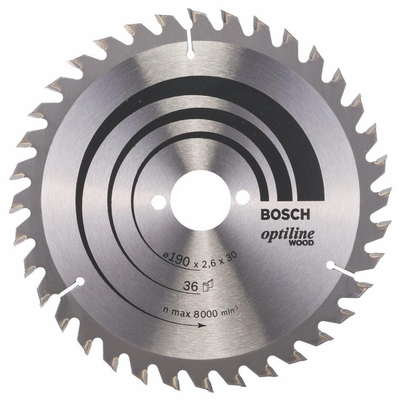Bosch pjovimo diskas medienai 190x2,6x30xm T36 Optiline Wood