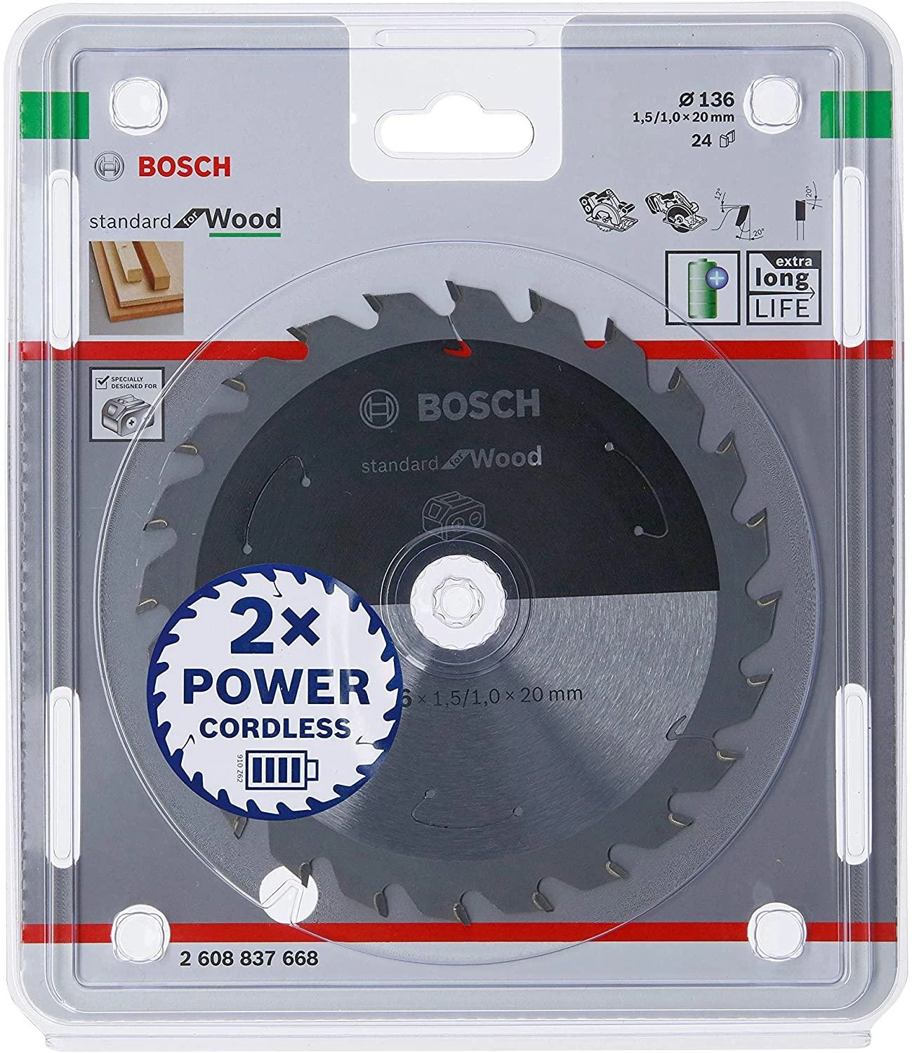 BOSCH Pjūklas STANDARTINIS MEDIENAS ACCU 136x20x24z