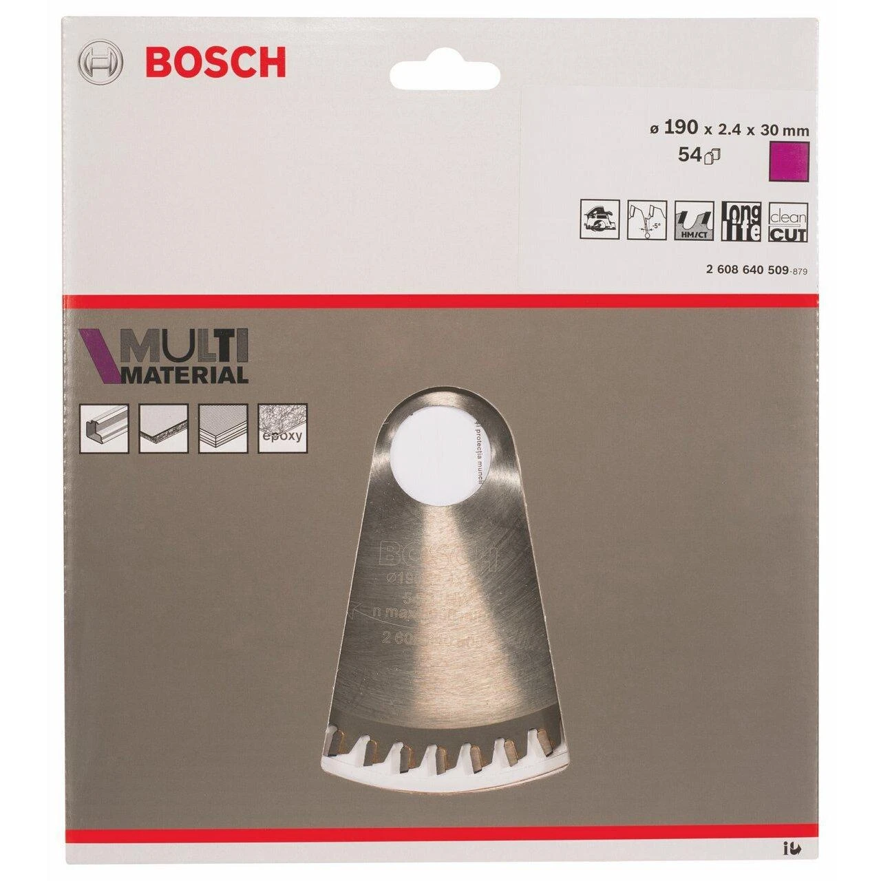 Bosch universalus pjovimo diskas MULTI MATERIAL 190x2,4x30,0 mm, Z54, -5°