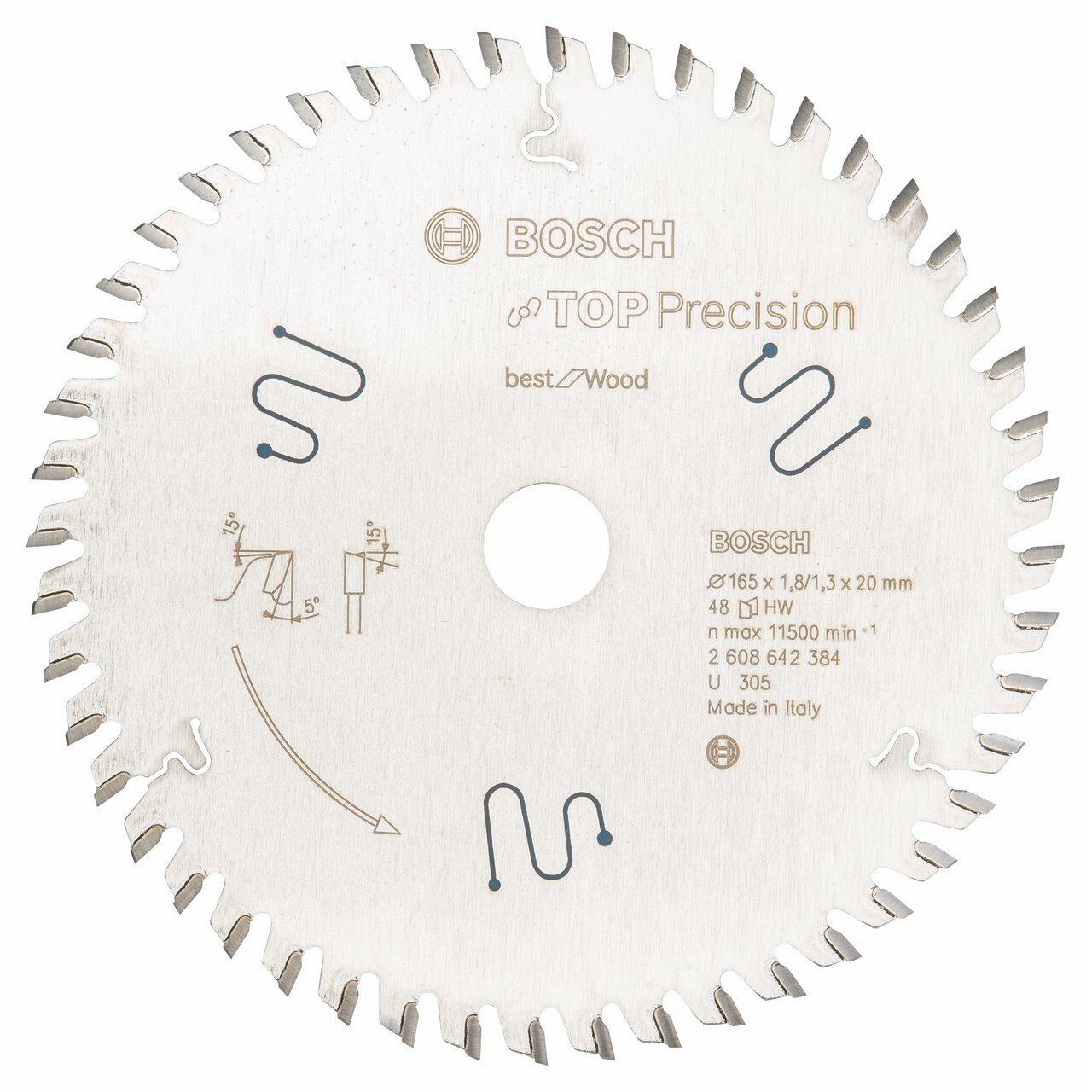 Bosch pjovimo diskas medienai 165x1.8x20.0 mm, Z48, 5°