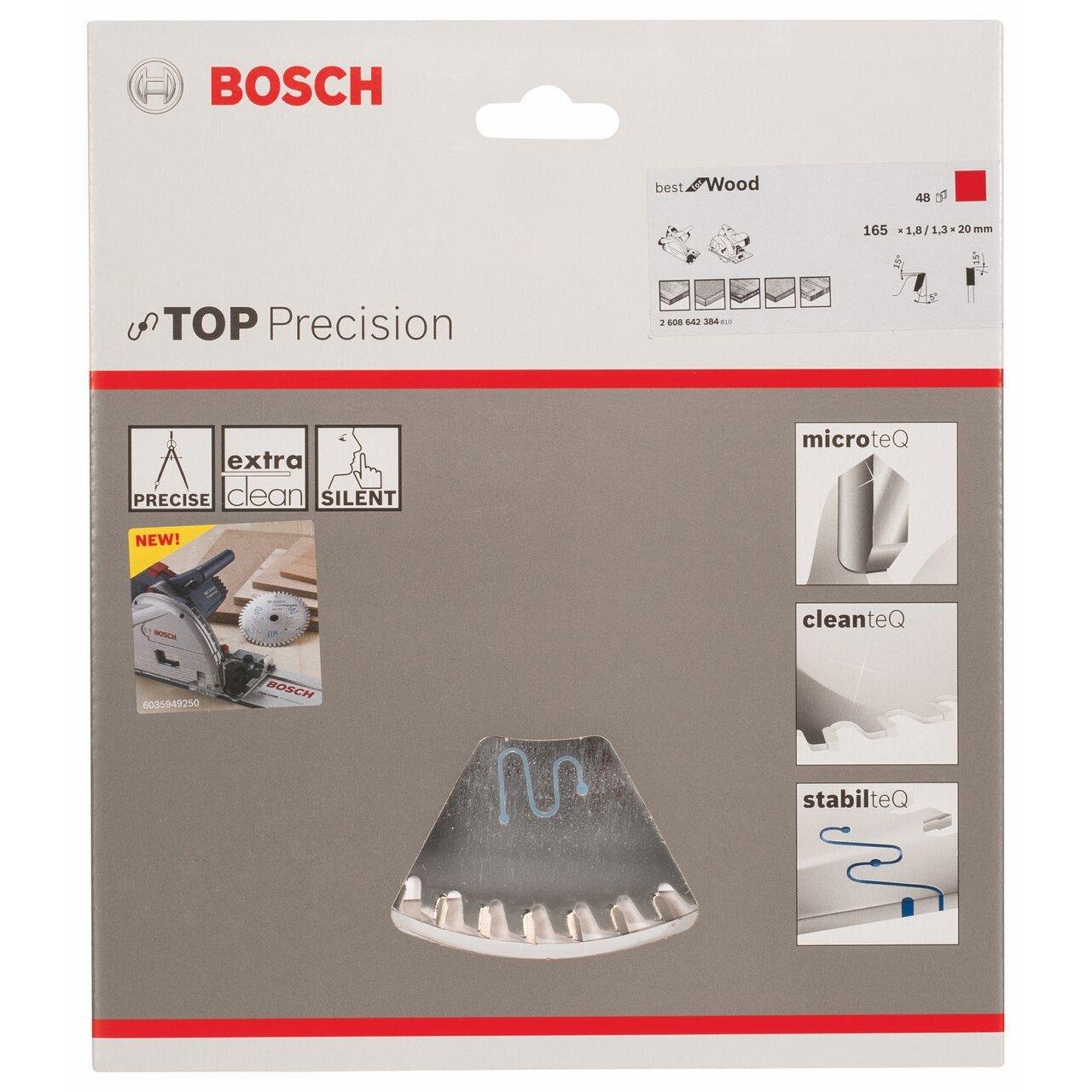 Bosch pjovimo diskas medienai 165x1.8x20.0 mm, Z48, 5°