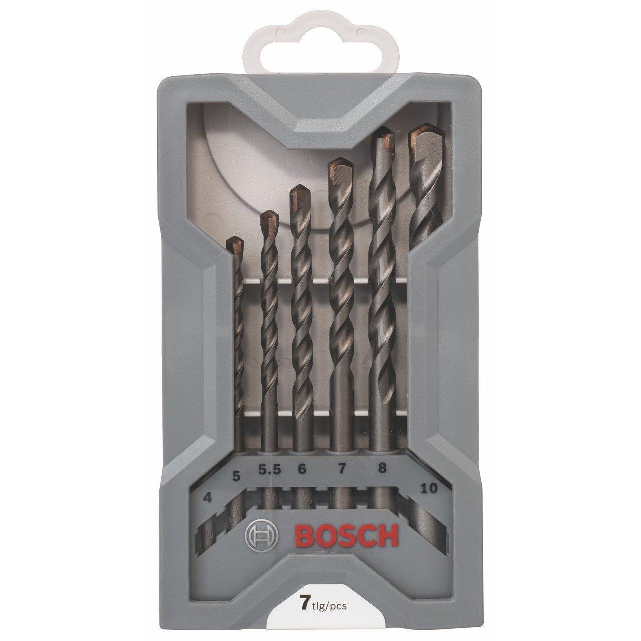 Grąžtas Grąžtų komplektas betonui Bosch Sidabrinis Percussion; 4-10 mm; 7 vnt.