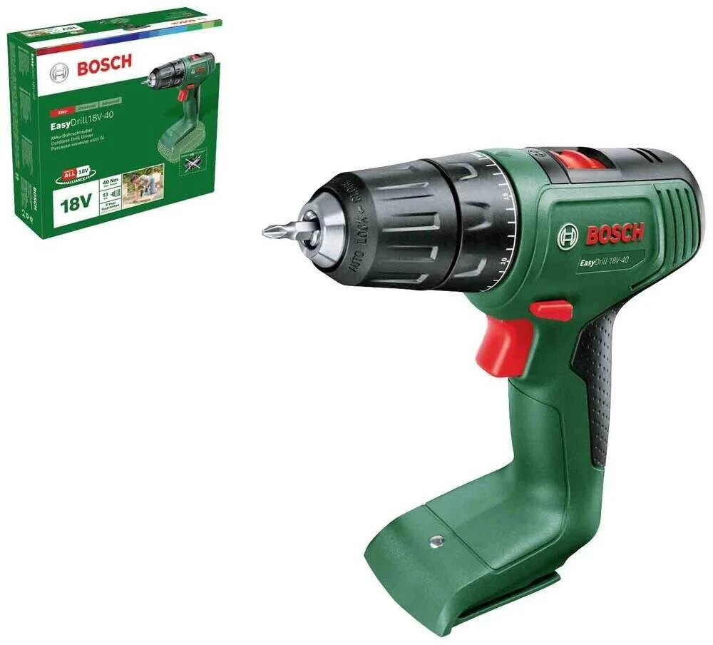 Bosch Easydrill 18V-40 be akumuliatoriaus ir kroviklio Akum.suktuvas