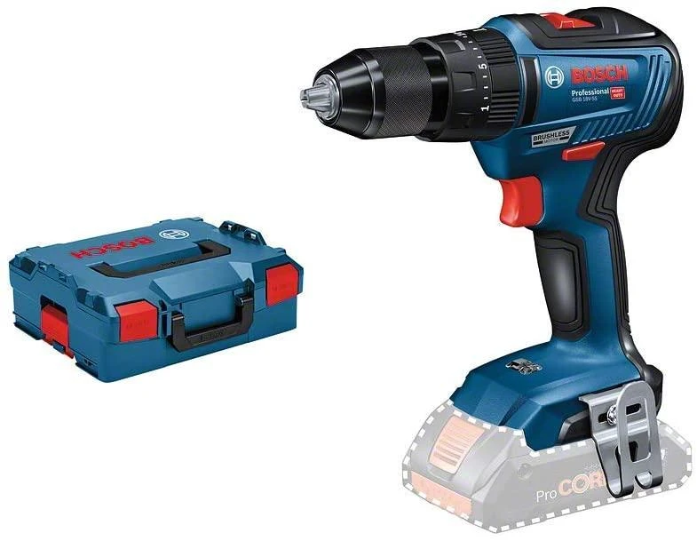 Bosch GSB 18V-55, LB be akumuliatoriaus ir kroviklio