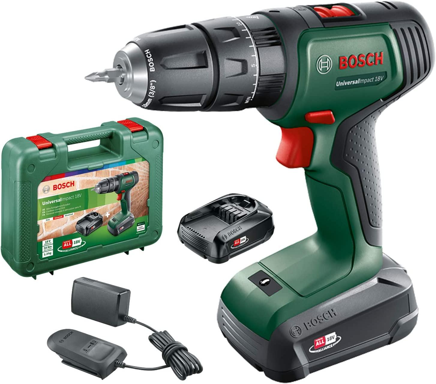 Bosch UniversalImpact18 (2x1,5) Akum.smūginis gręžtuvas