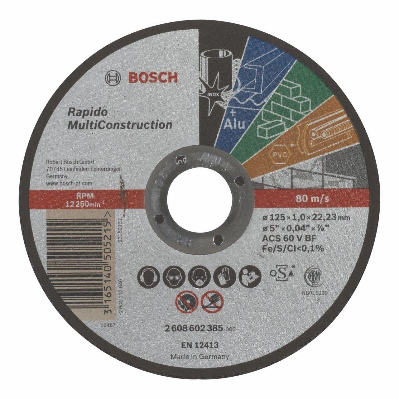 Bosch Univers. pjovimo diskas 125x22,2x1,0 mm MultiCon.