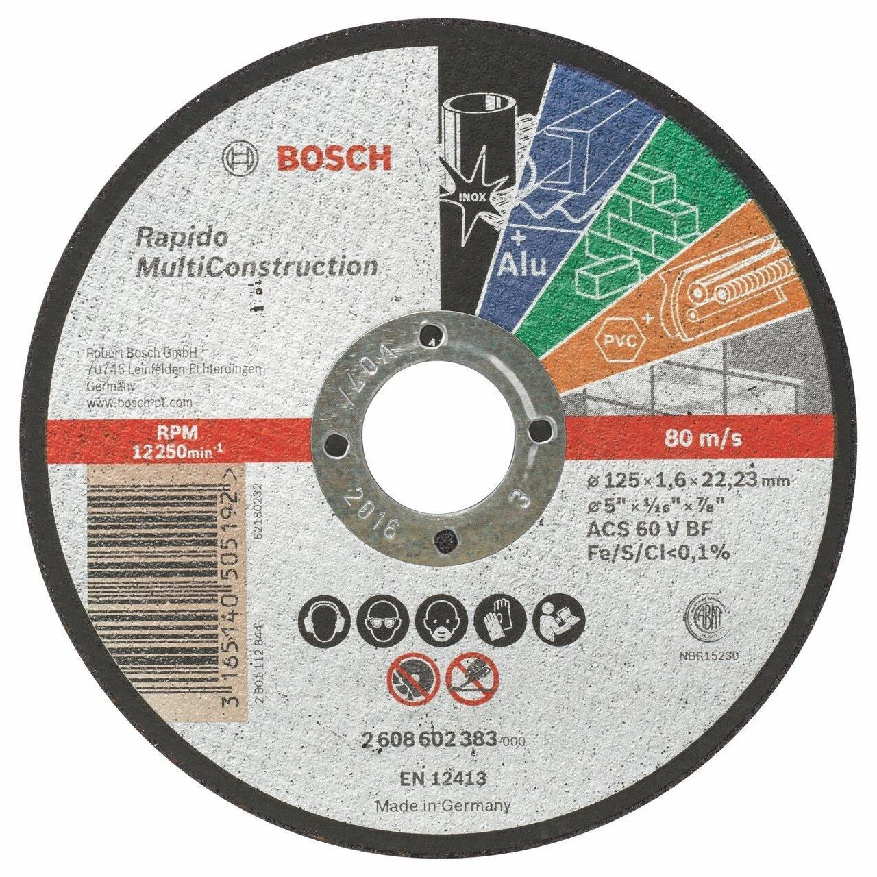Bosch Univers. pjovimo diskas 125x22,2x1,6 mm MultiCon.