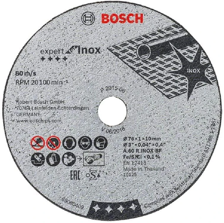 Bosch Pjovimo diskas INOX,5vnt. GWS 12V-76, 76x10x1 mm
