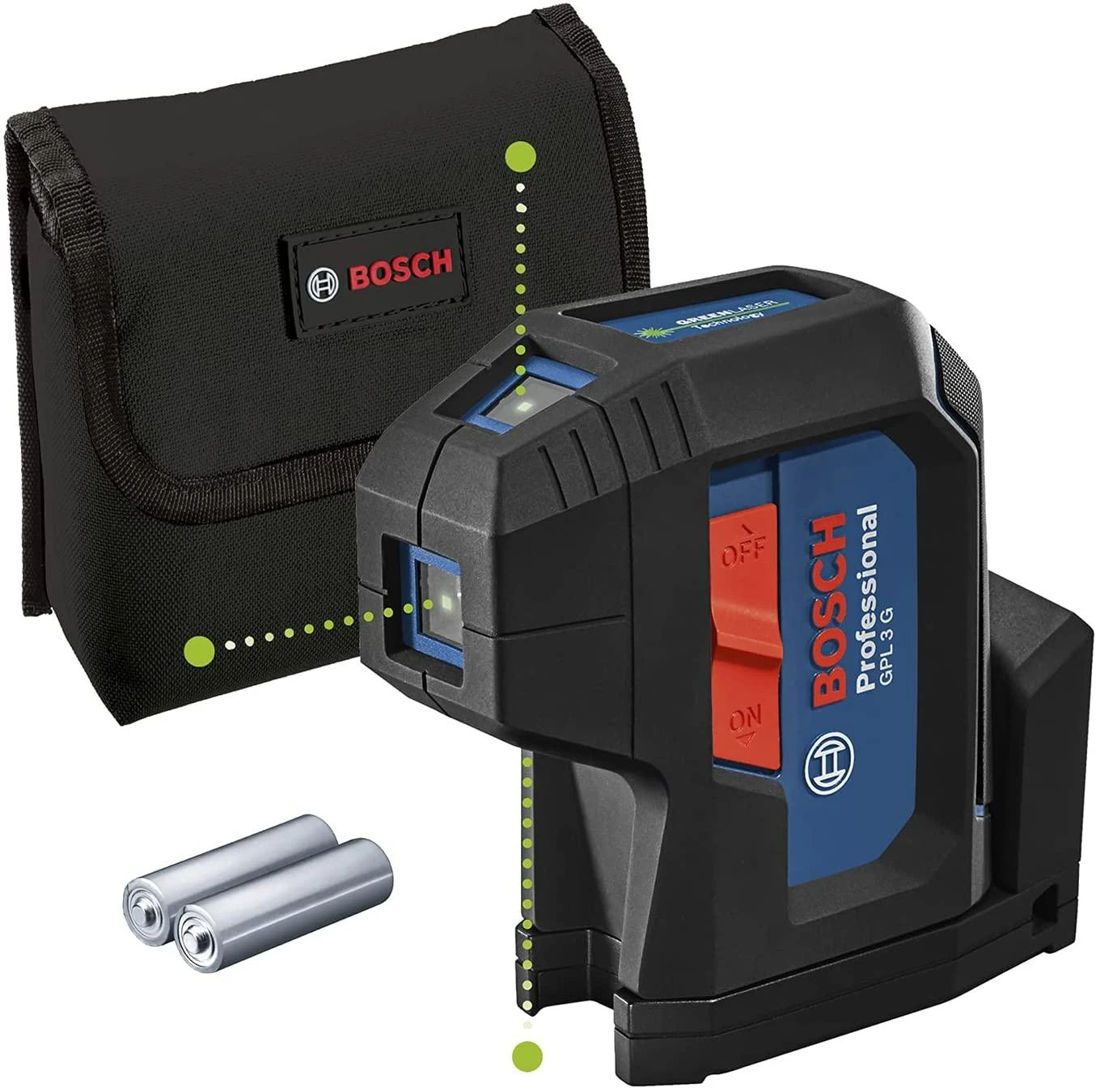 Bosch Taškinis lazerinis nivelyras GPL 3 G, BG 2x1.5V