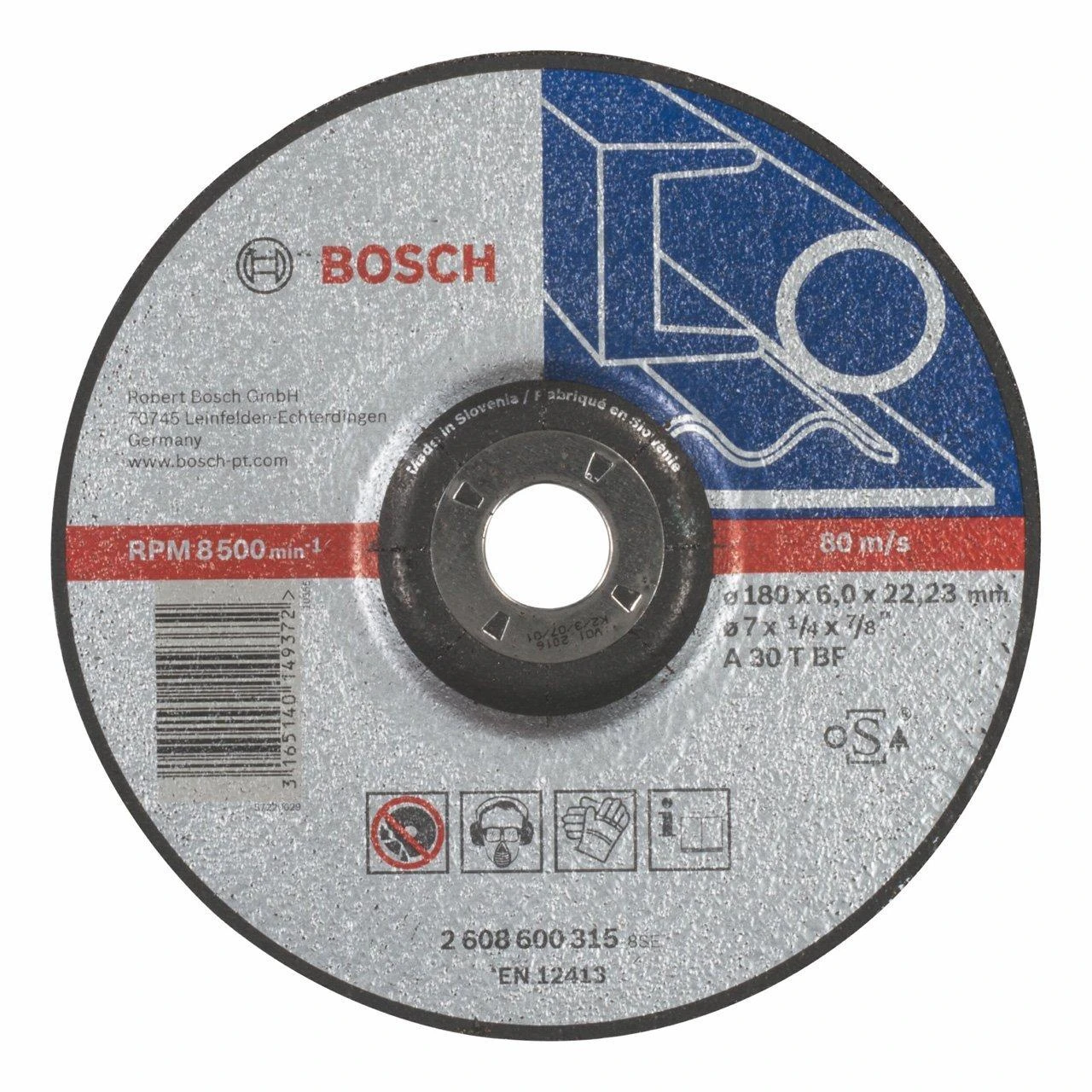 Bosch Šlif.diskas metalui 180x22x6 mm