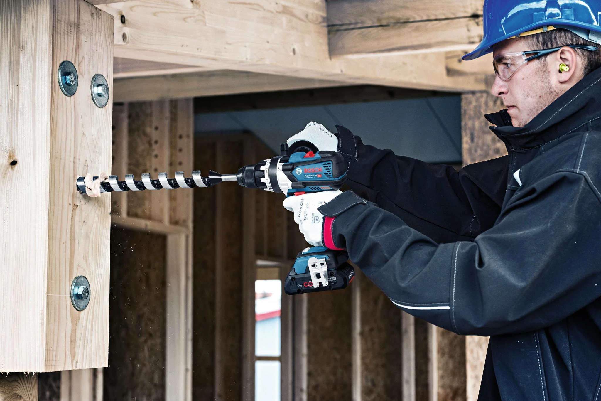 BOSCH smūginis suktuvas- gręžtuvas GSB 18V-110 C be akumuliatoriaus ir kroviklio 06019G030A