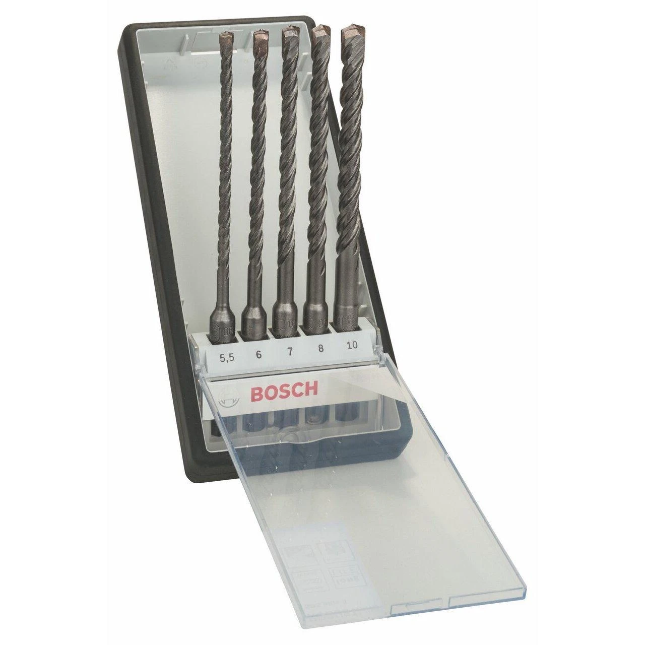 Grąžtas Grąžtų komplektas betonui Bosch SDS-plus-5; 5,5/6/7/8/10 mm; 5 vnt.