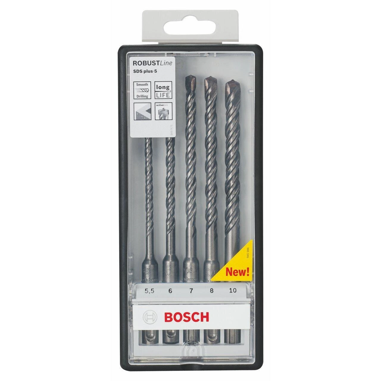 Grąžtas Grąžtų komplektas betonui Bosch SDS-plus-5; 5,5/6/7/8/10 mm; 5 vnt.