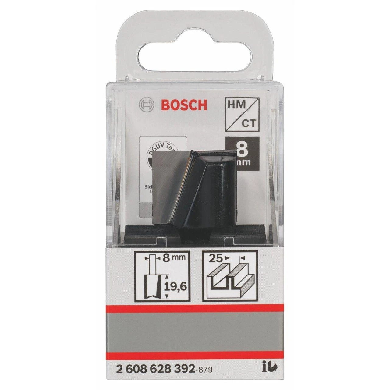 Bosch Pirštinė freza HM B=25mm, l=20 mm,kotas 8mm
