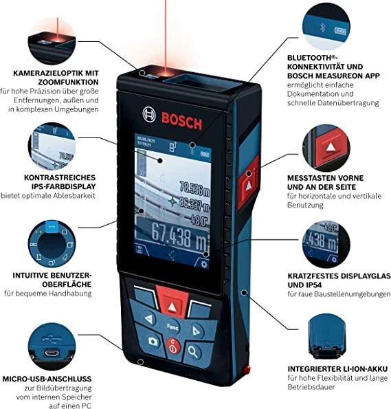 Bosch lazerinis atstumo matuoklis GLM 150-27 C, BG 3.6V 3.1Ah
