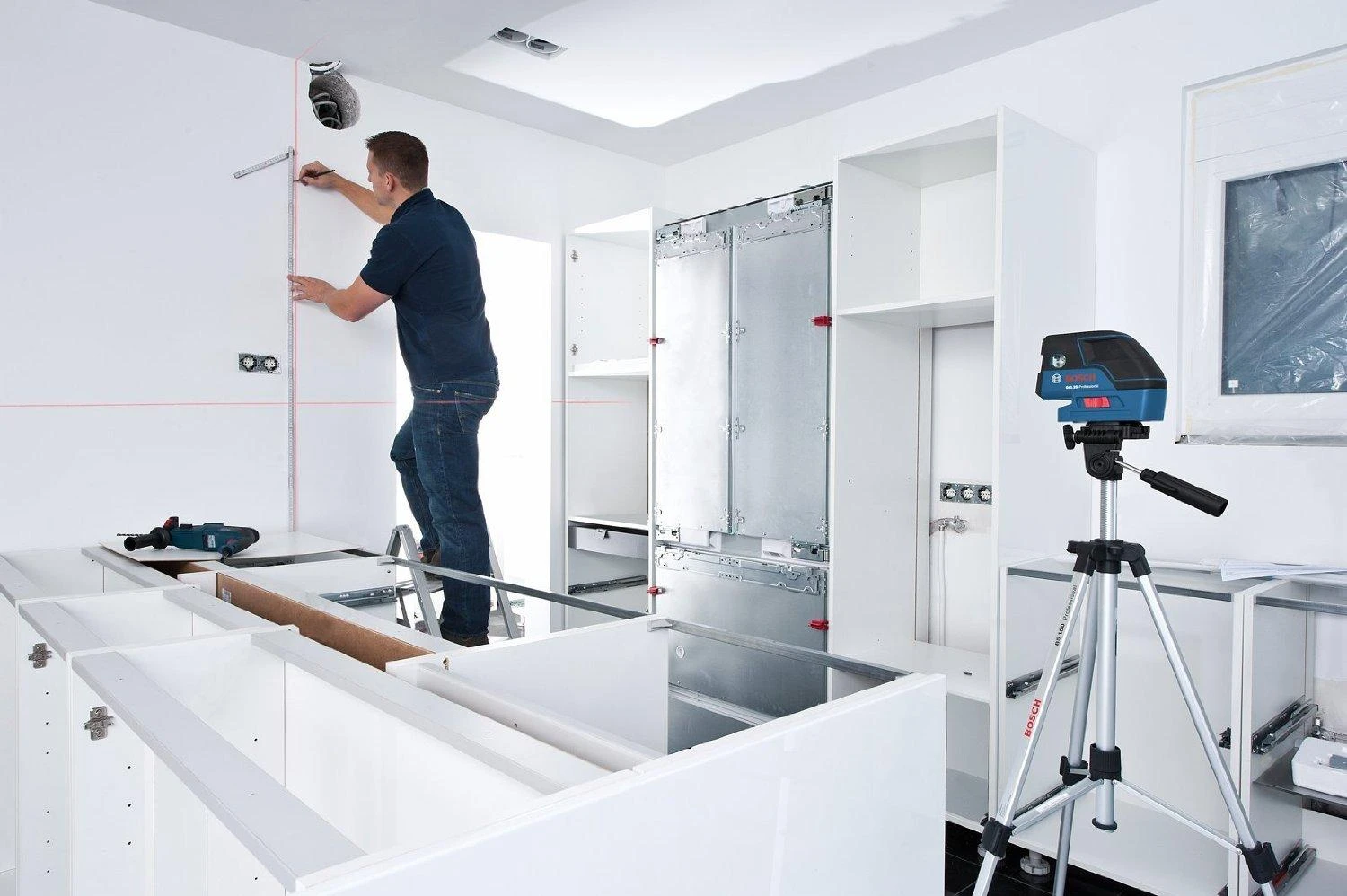 Bosch Kombinuotasis lazeris GCL 25 (4x1.5V AA, Bag)