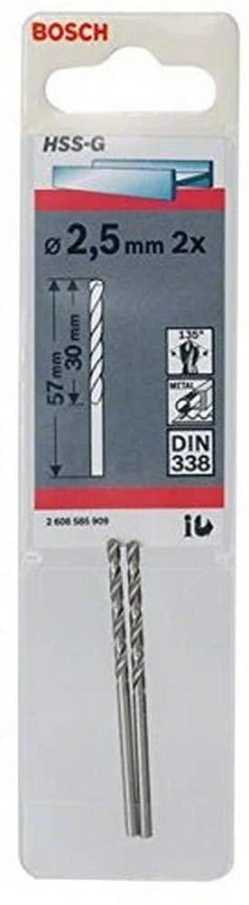 Grąžtas Bosch HSS-G grąžtai metalui 2,5mm, 2 vnt.