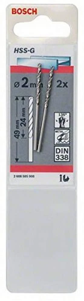 Grąžtas Bosch HSS-G grąžtai metalui 2,0mm, 2 vnt.