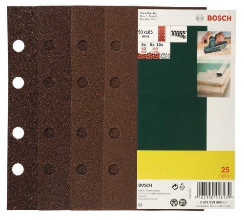 Bosch Šlifavimo popierius 93x185 mm, 25 vnt.