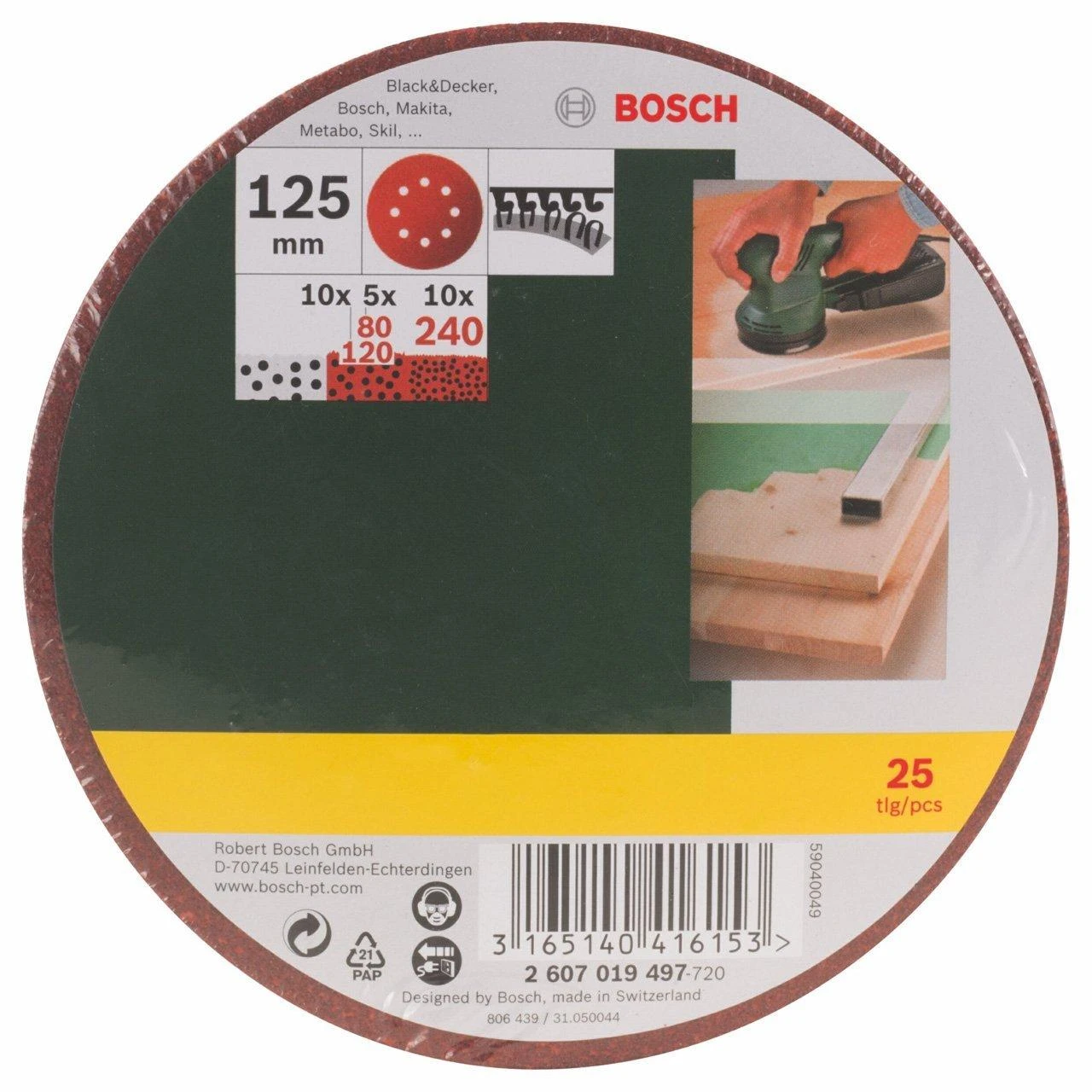 Bosch Šlif.pop. D 125 mm, 25vnt