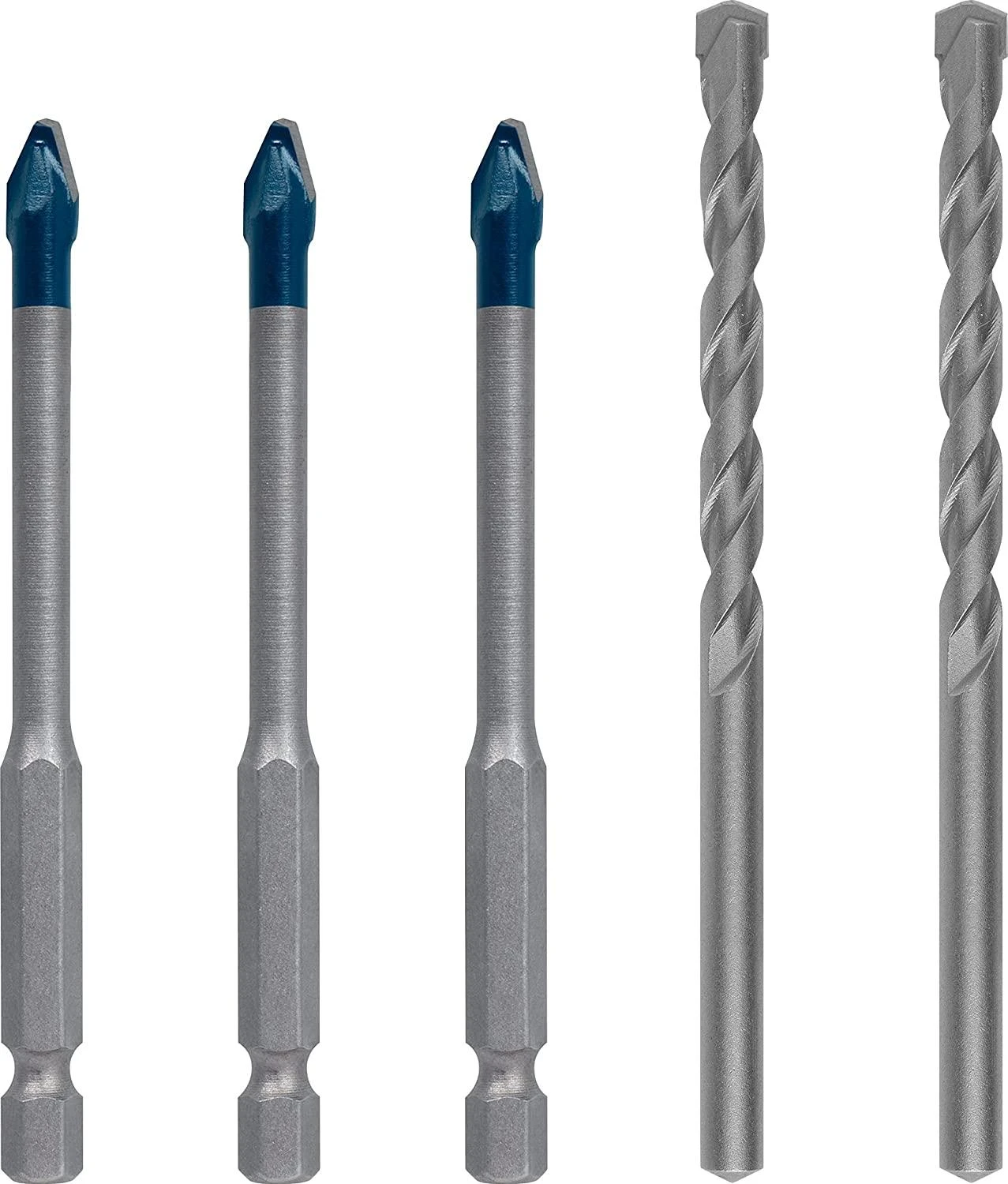 Grąžtas Bosch HEX-9 kietos keramikos 6 mm mišinys: 3xHEX-9 ir 2xCYL-3