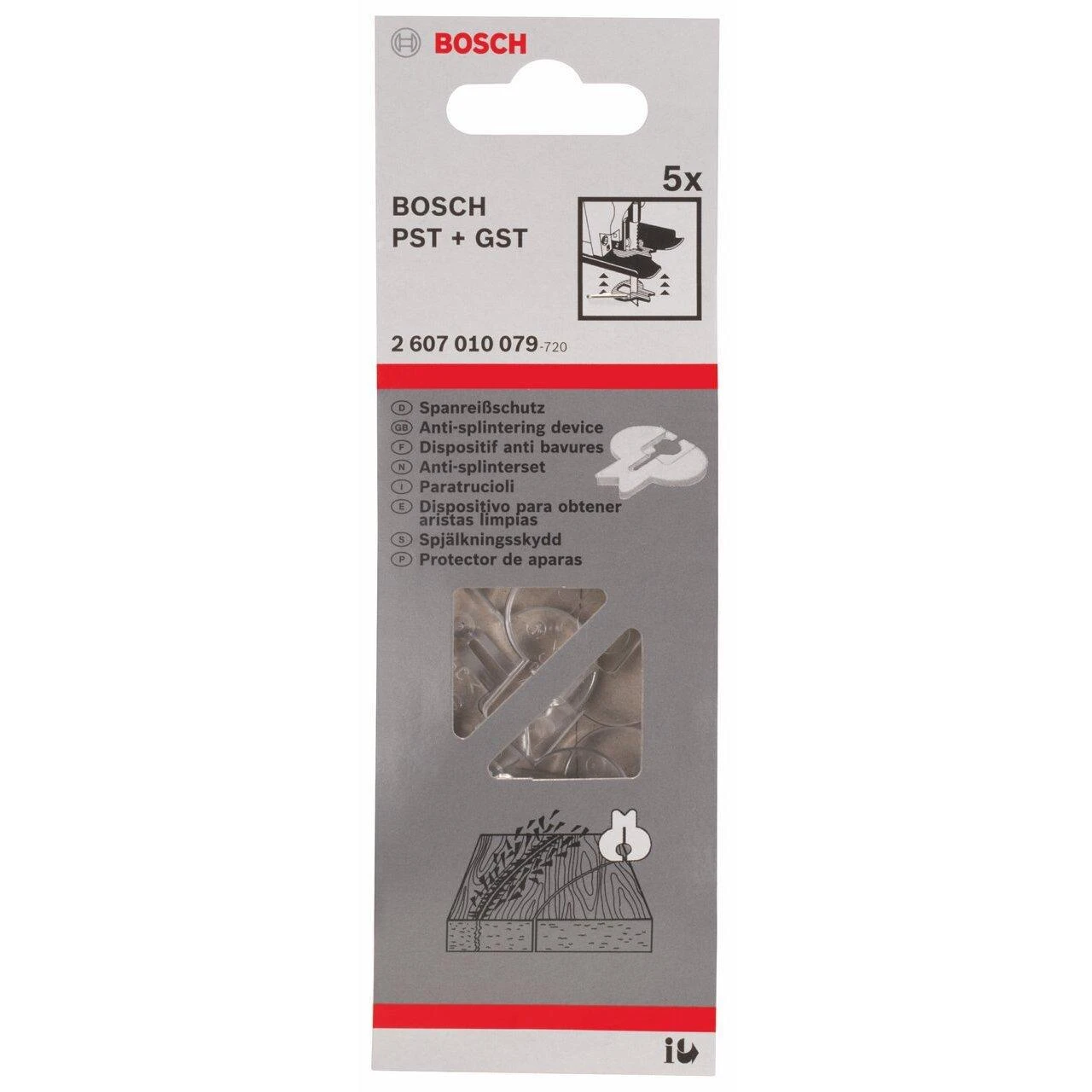 Bosch Siaurapj.apsauginė plokštelė,5 vnt.