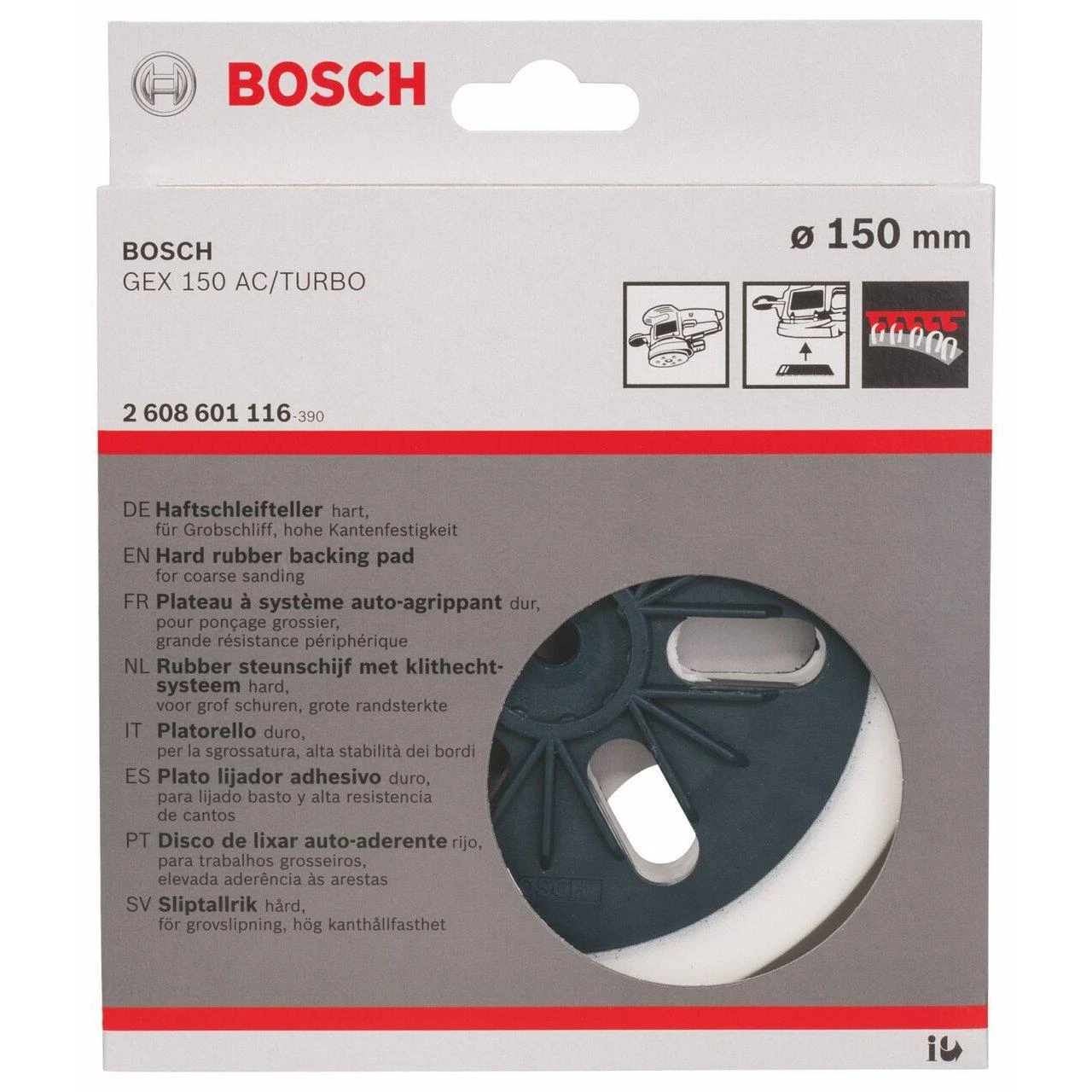 Bosch Guminis šlif.diskas D 150 kietas