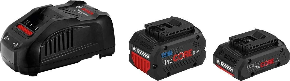 Akumuliatoriai + pakrovėjas Bosch GBA 18V / 4.0Ah ProCORE 18V + 5.5Ah ProCORE 18V + GAL 1880 CV