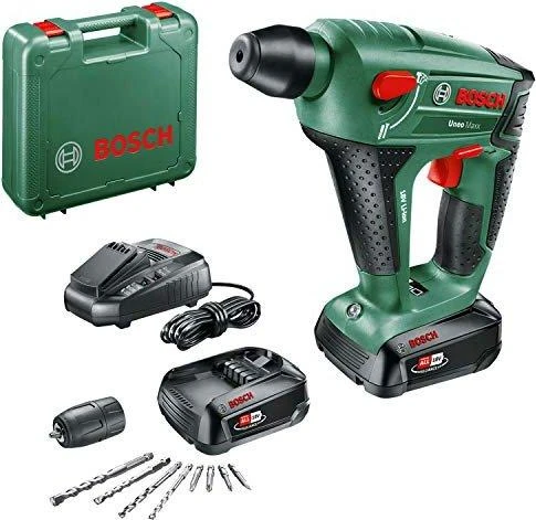 Perforatorius Bosch Uneo Maxx; 0,6 J; SDS-greitas; 18 V; 2x2,5 Ah akum.