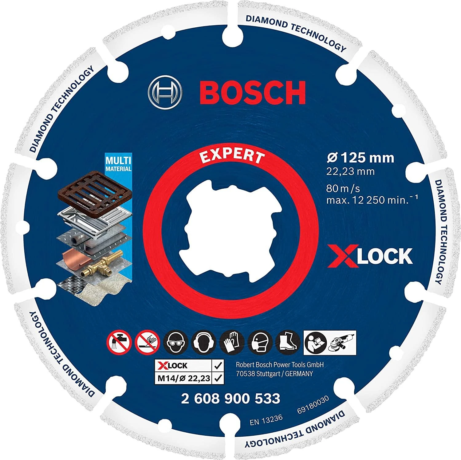 Bosch X-LOCK deimantas metalui 125mm