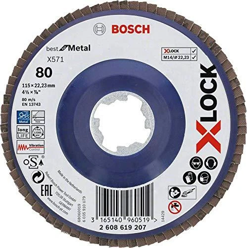 Bosch XLOCK žiedlapiniai diskai D 115 mm; K 80, tiesus