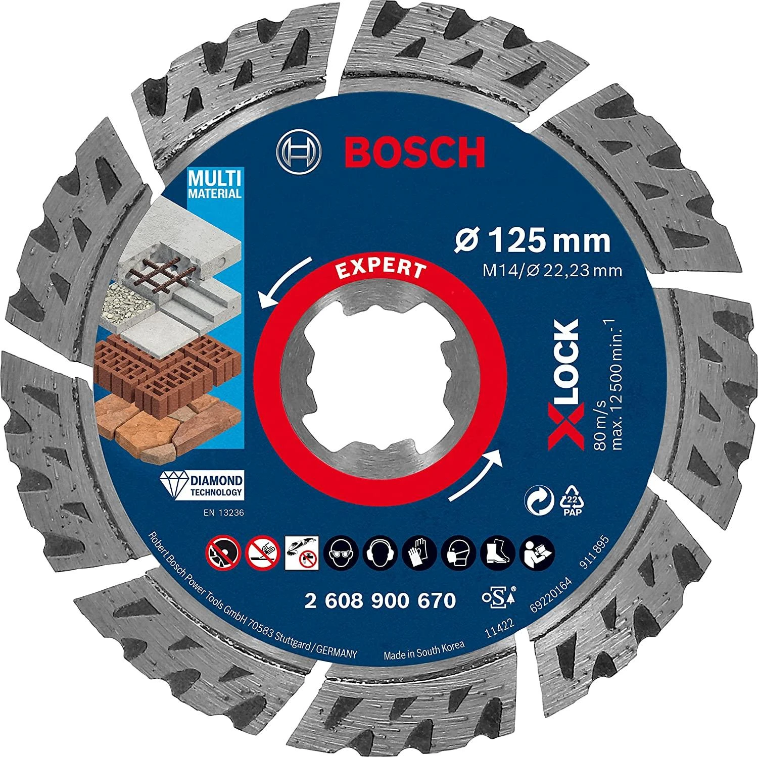Bosch XLOCK Deimant.pjov.diskas Multi Material 125