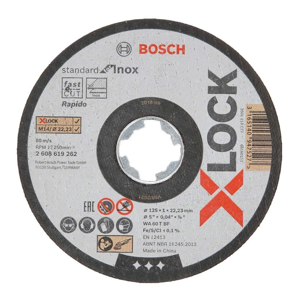 Bosch X-LOCK Standartinis Inox 125 × 1 × 22,23 mm